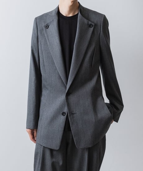 LAPEL BUTTONED JACKET/GRAY