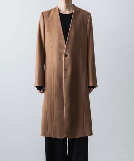 SINGLE CHARME NO-COLLAR COAT/BEIGE