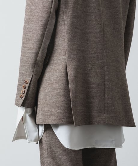 SLUB TWEED JACKET/L.BROWN