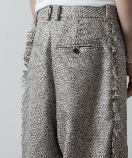 WIDE FRINGE PANTS/GRAY