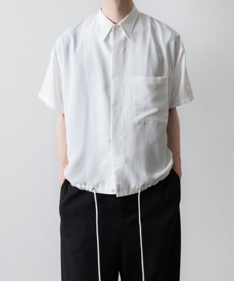 OVERSIZED DRAW CORD SHIRTS/WHITE