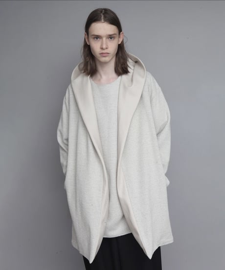 DRAPE HOOD CARDIGAN/L.GRAY