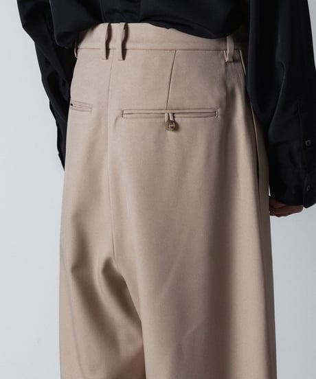 RECYCLE POLYESTER WIDE PANTS/BEIGE