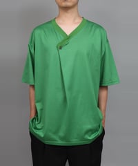 DRAPE V-NECK T-SHIRT/GREEN