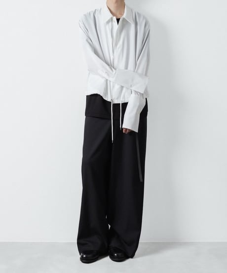 DOUBLE CUFFS ZIP SHIRT/WHITE