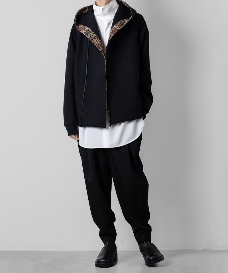OVERSIZED ZIP HOODIE/BLACK | ato AOYAMA
