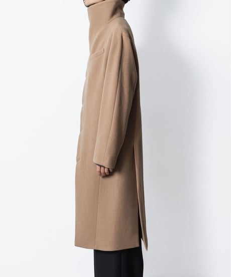 ENGLAND LAMB MELTON STAND COLLAR COAT/BEIGE