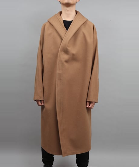 ENGLAND LAMB MELTON HOOD COAT/BEIGE