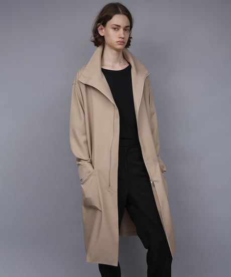 RECYCLE POLYESTER STAND COLLAR COAT