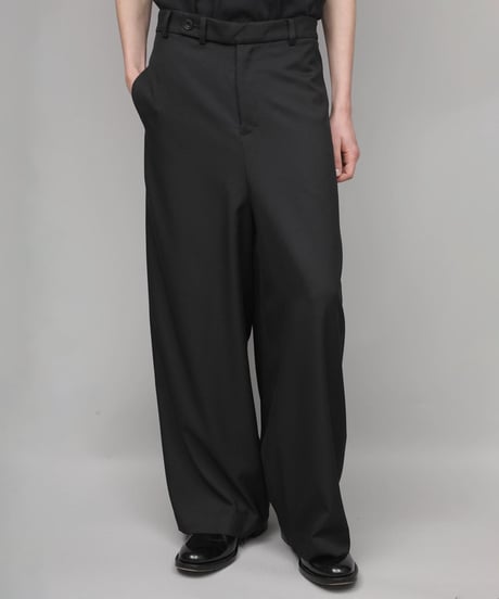 RECYCLE POLYESTER WIDE PANTS/BLACK