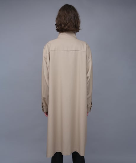 RECYCLE POLYESTER STAND COLLAR COAT