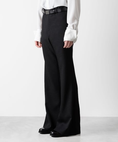 SLUB TWEED FLAIR PANTS/BLACK