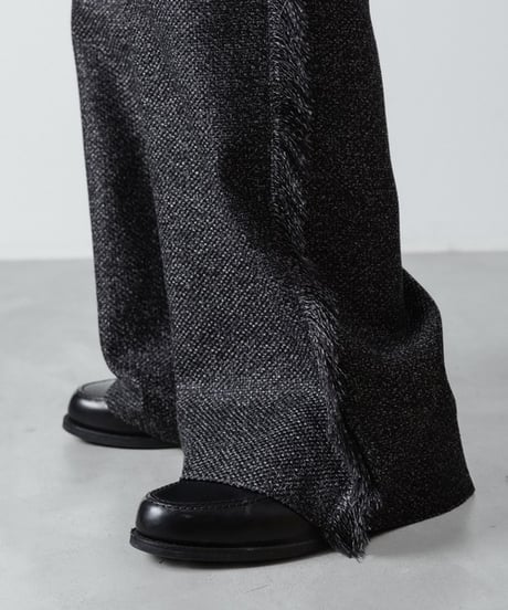 WIDE FRINGE PANTS/BLACK