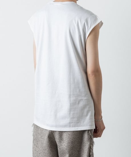 NO SLEEVE T-SHIRST/WHITE
