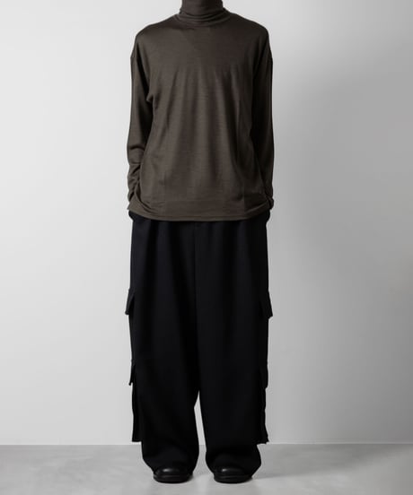 WOOL JERSEY TURTLE NECK/KHAKI