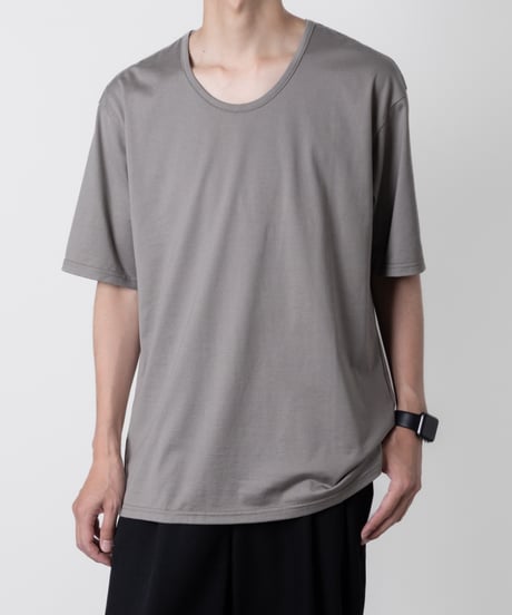 COTTON U-NECK T/GRAY