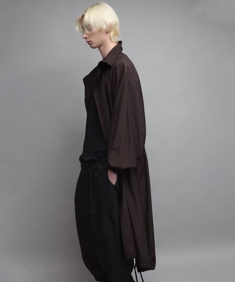 STAND COLLAR COAT/BROWN