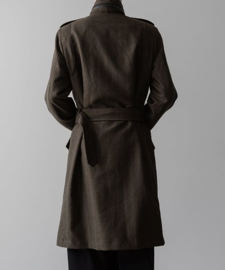 STAND COLLAR MILITARY COAT/KHAKI