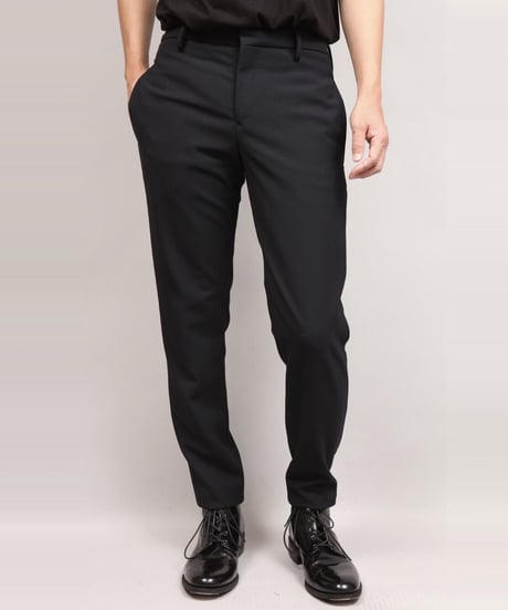VINTAGE WOOL TAPERED PANTS/BLACK