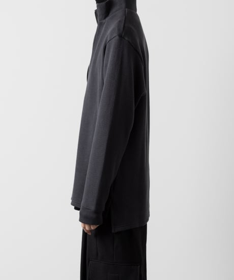 STAND COLLAR ZIP PULLOVER/CHARCOAL