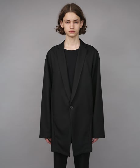 ONE BUTTON DEEP V-ZONE JACKET / BLACK
