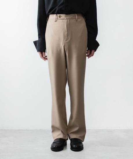 RECYCLE POLYESTER STRAIGHT PANTS / BEIGE