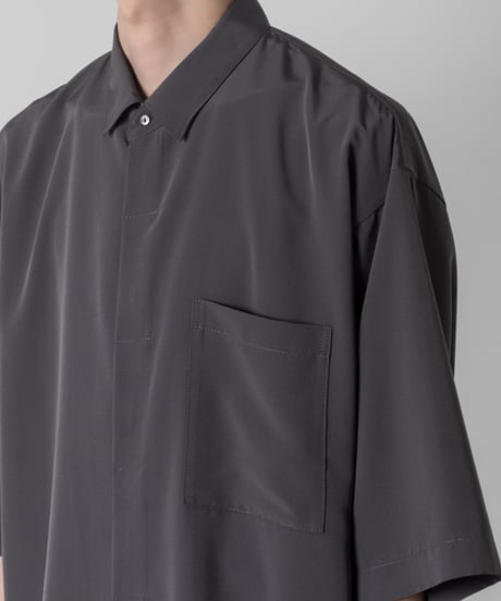 Crepe de Chine half sleeve shirts/GRAY