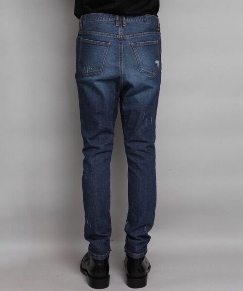 【極美品】4.4万　ato アトウ　ダメージストレッチサルエルデニムパンツ 楽天市場】ダメージ加工 ストレッチ サルエルデニムパンツ 全6色
