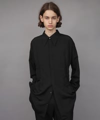 OVERSIZED SHIRRING SHIRTS/BLACK