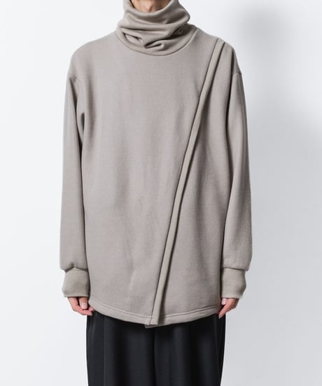 ASYMMETRY PULL-OVER CARDIGAN/BEIGE
