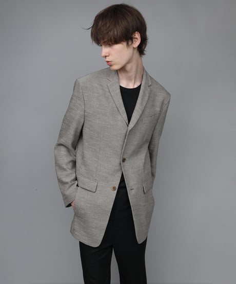SLUB TWEED JACKET/L.BROWN