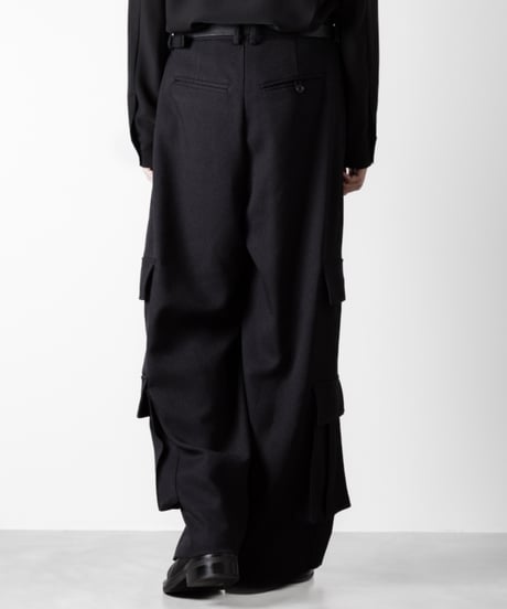 DOUBLE POCKET WIDE PANTS/BLACK