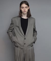 WOOL TWILL NO-COLLAR JACKET/NAVY | ato AOYAMA