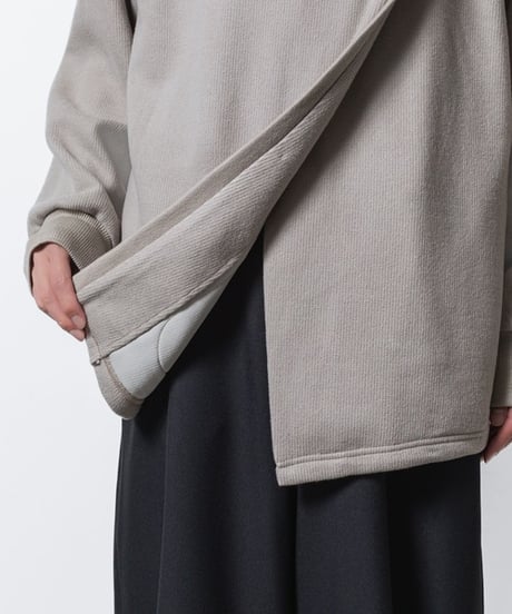 ASYMMETRY PULL-OVER CARDIGAN/BEIGE
