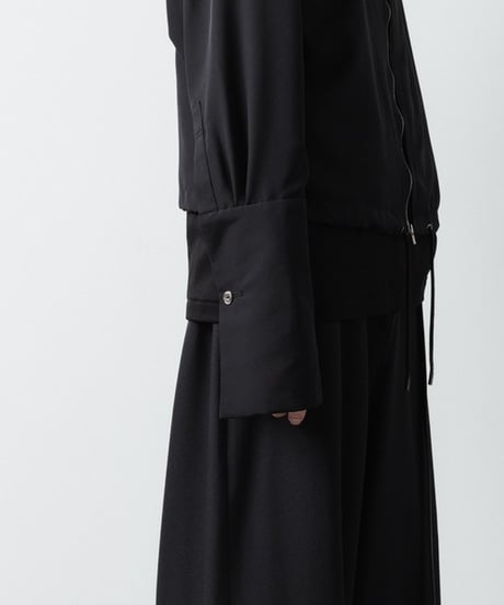 DOUBLE CUFFS ZIP SHIRT/BLACK