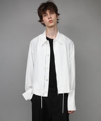 DOUBLE CUFFS ZIP SHIRT/WHITE
