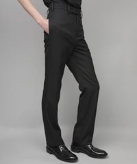RECYCLE POLYESTER STRAIGHT PANTS / BLACK