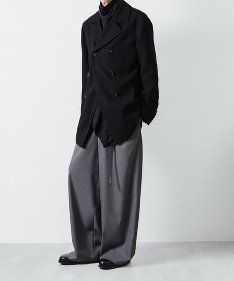 RECYCLE POLYESTER WIDE PANTS/GRY