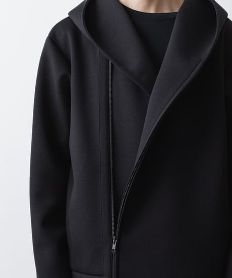 OVERSIZED AIR CUSHION ZIP HOODIE/BLACK