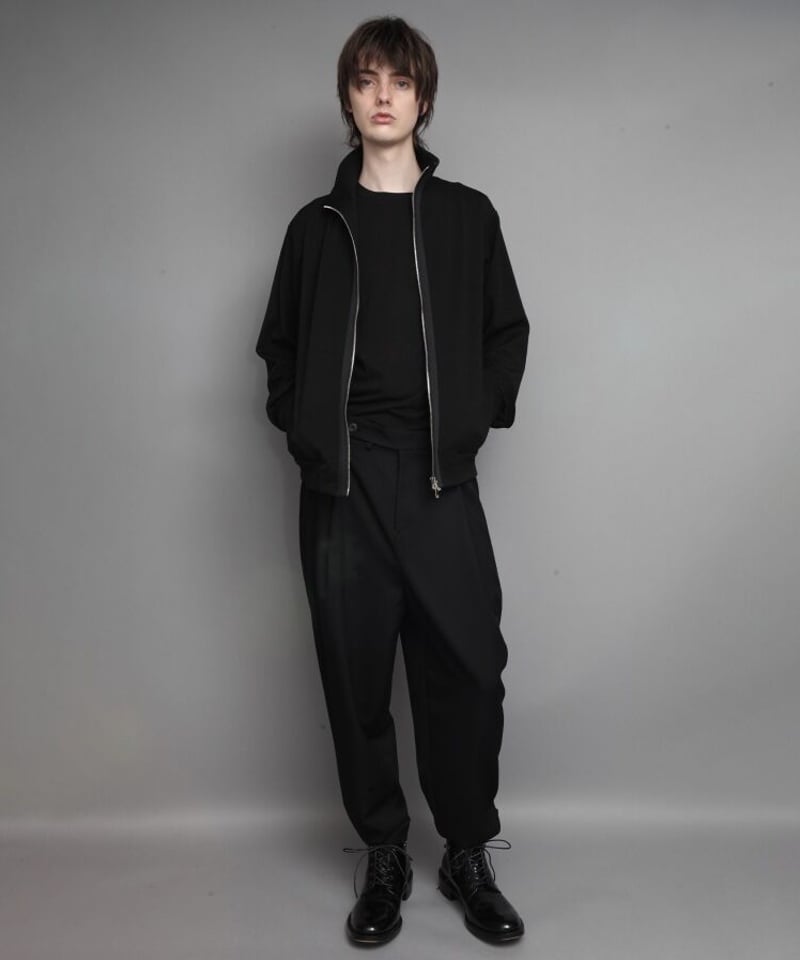 WOOL STAND COLLAR ZIP CARDIGAN/BLACK | ato AOYAMA