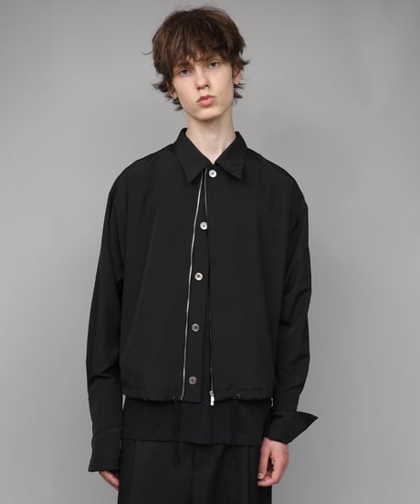 DOUBLE CUFFS ZIP SHIRT/BLACK