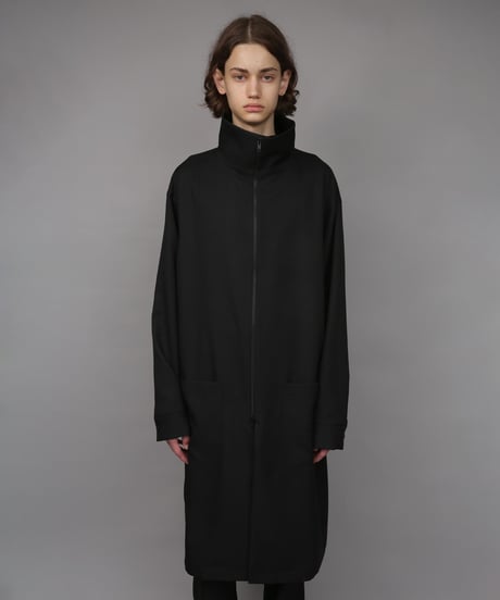 RECYCLE POLYESTER STAND COLLAR COAT
