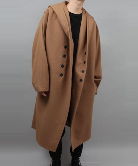 ENGLAND LAMB MELTON HOOD COAT/BEIGE