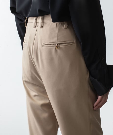 RECYCLE POLYESTER STRAIGHT PANTS / BEIGE