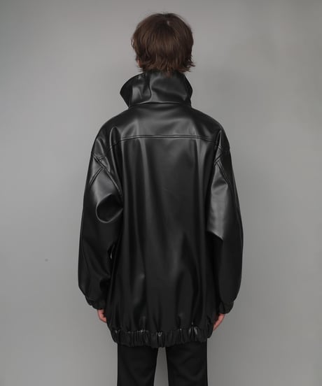 SYNTHETIC LEATHER BLOUSON/BLACK