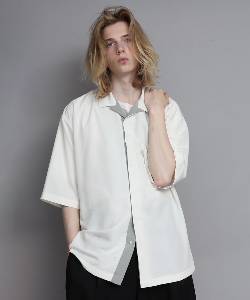 OPEN COLLAR SHIRT②白 www.mishavig.com