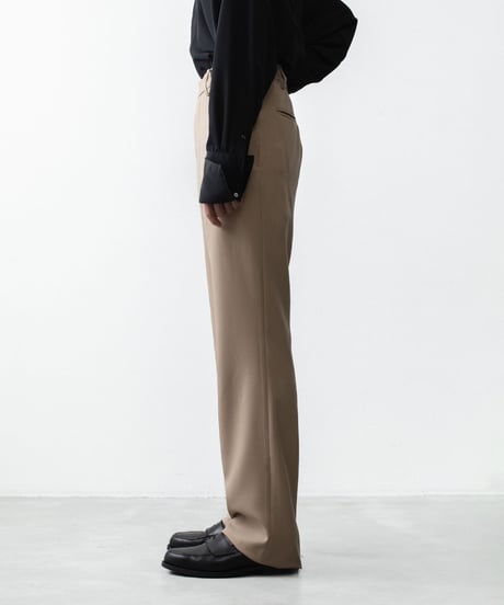RECYCLE POLYESTER STRAIGHT PANTS / BEIGE