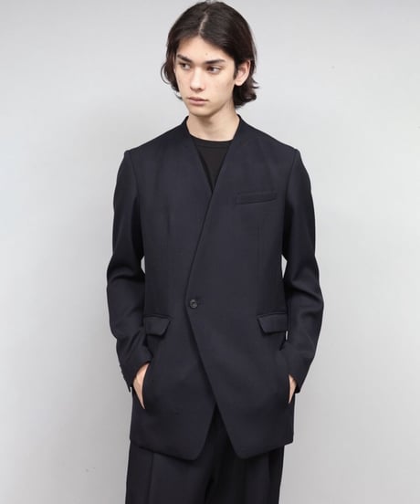 ほぼ未使用46　【アトウ ato】カッティングタキシードジャケット　ブラック CATEGORY JACKET | ato AOYAMA