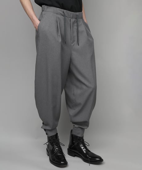 RECYCLE POLYESTER CUFFS PANTS/GRAY