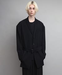 OVERSIZED BELTED JACKET/BLACK